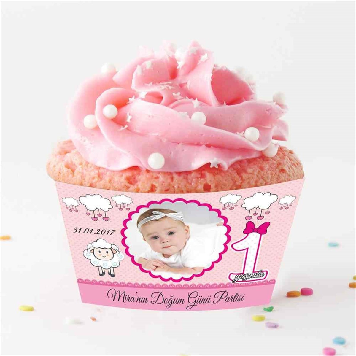 Pembe Kuzulu Cupcake Sargısı  