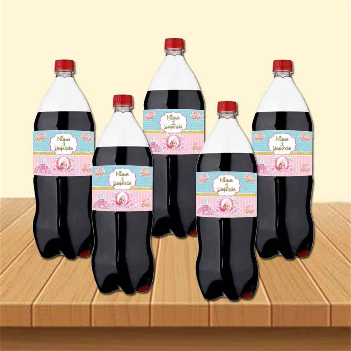 Pembe Mavi Balkabağı Cola Şisesi Bandı   