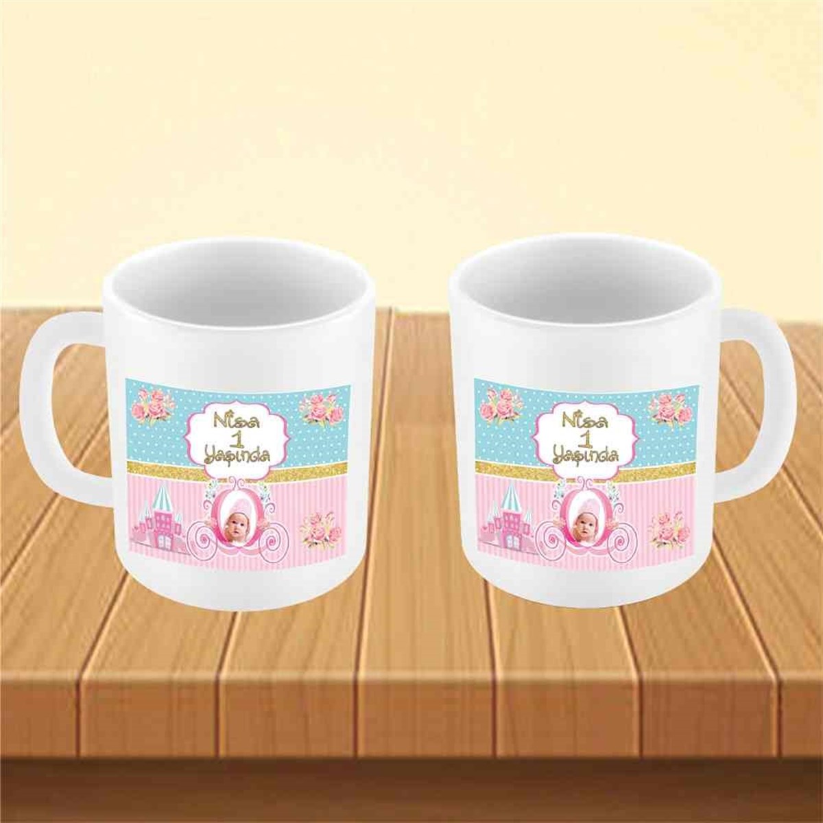 Pembe Mavi Balkabağı Konsept Kupa Bardak Mug  