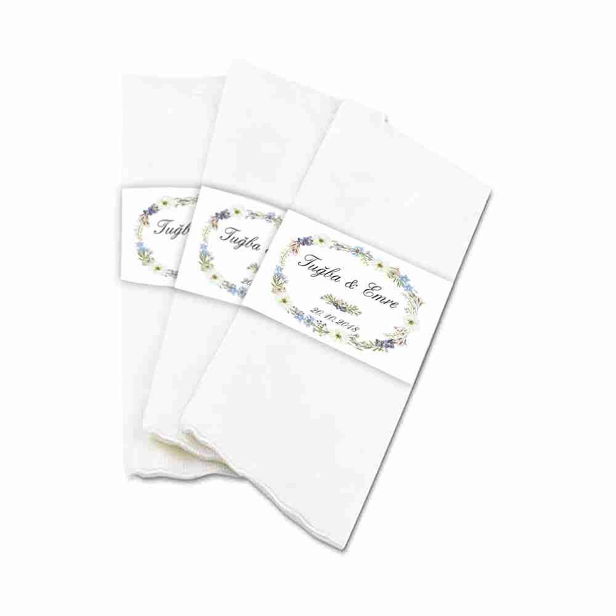 Pembe Nişan Temalı Baskılı Peçete Sargı 