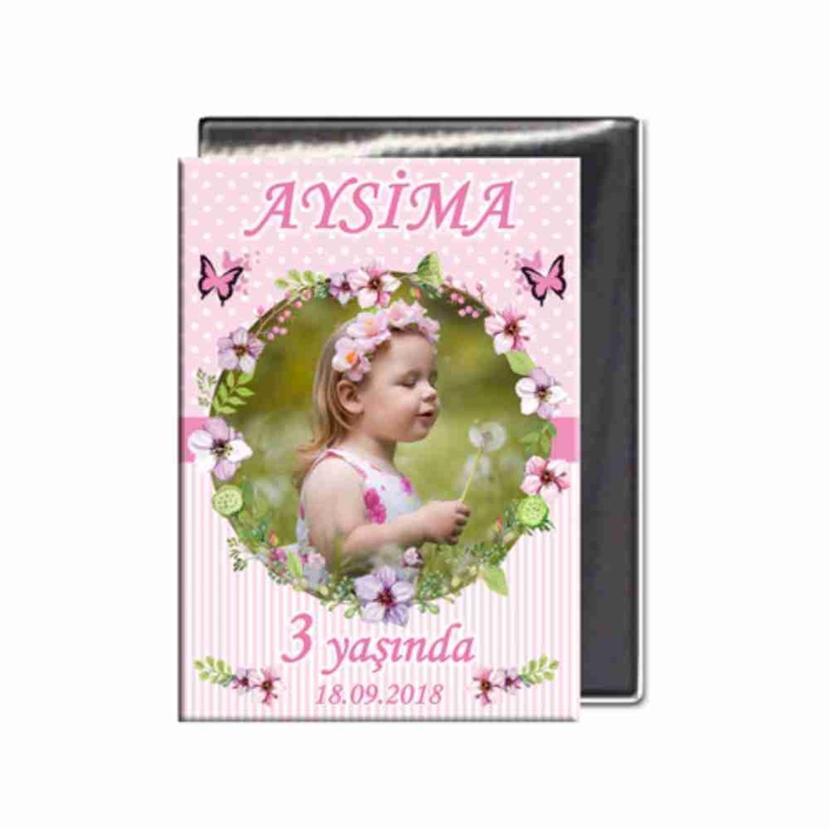 Pembe Puantiyeli Buzdolabı Magneti 