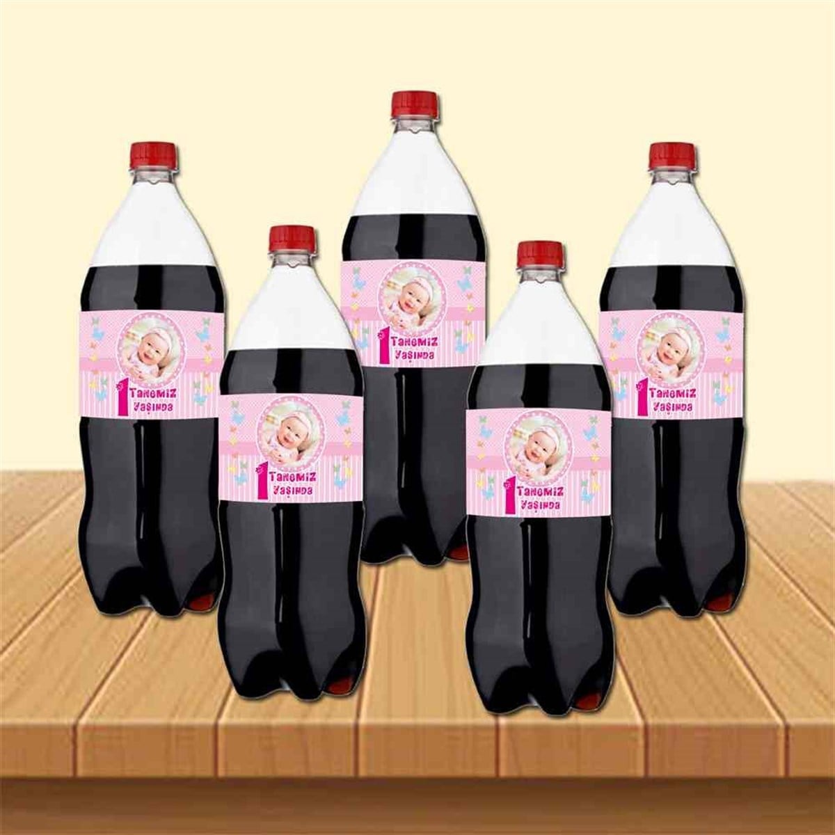 Pembe Puantiyeli Cola Şisesi Bandı 