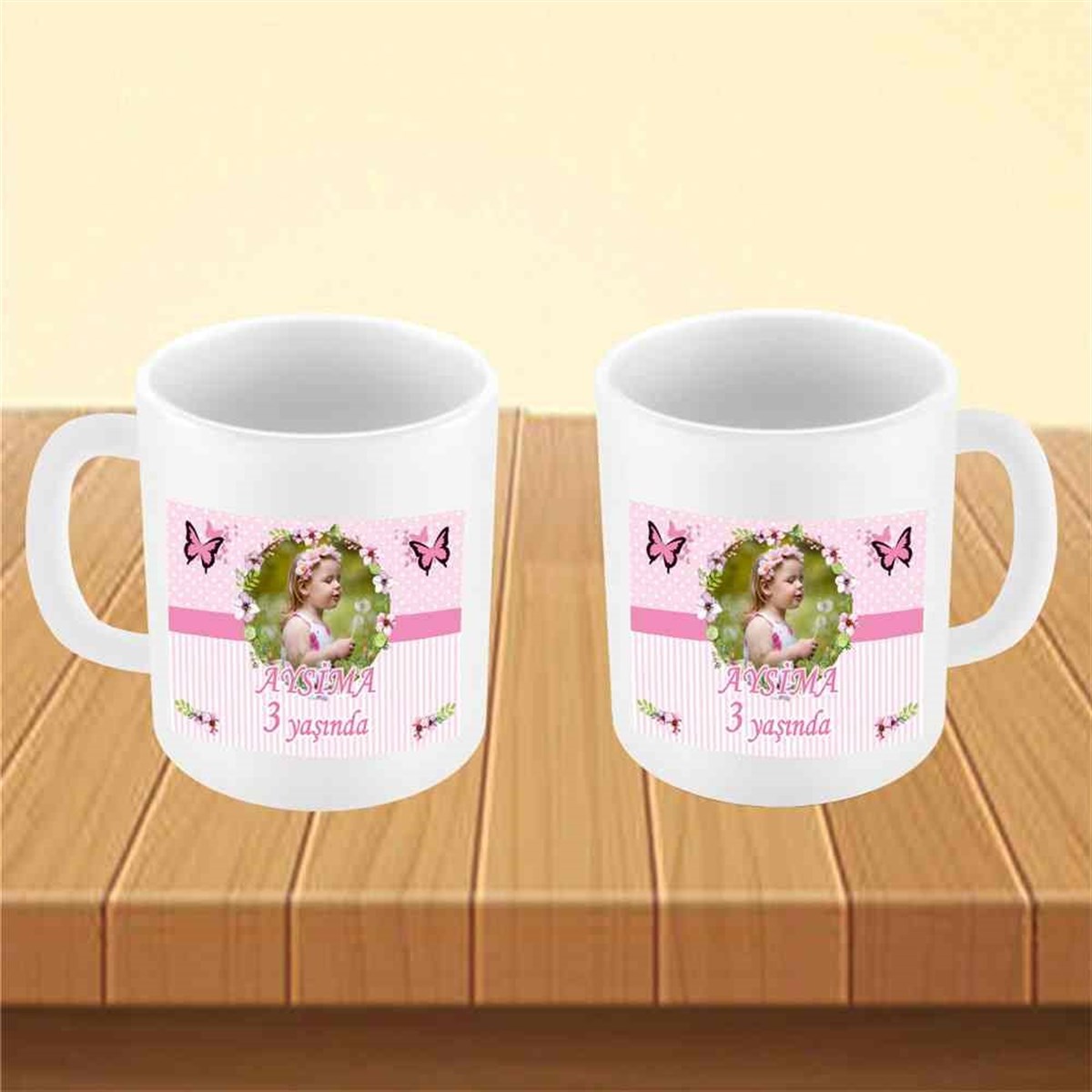 Pembe Puantiyeli Konsept Kupa Bardak Mug    