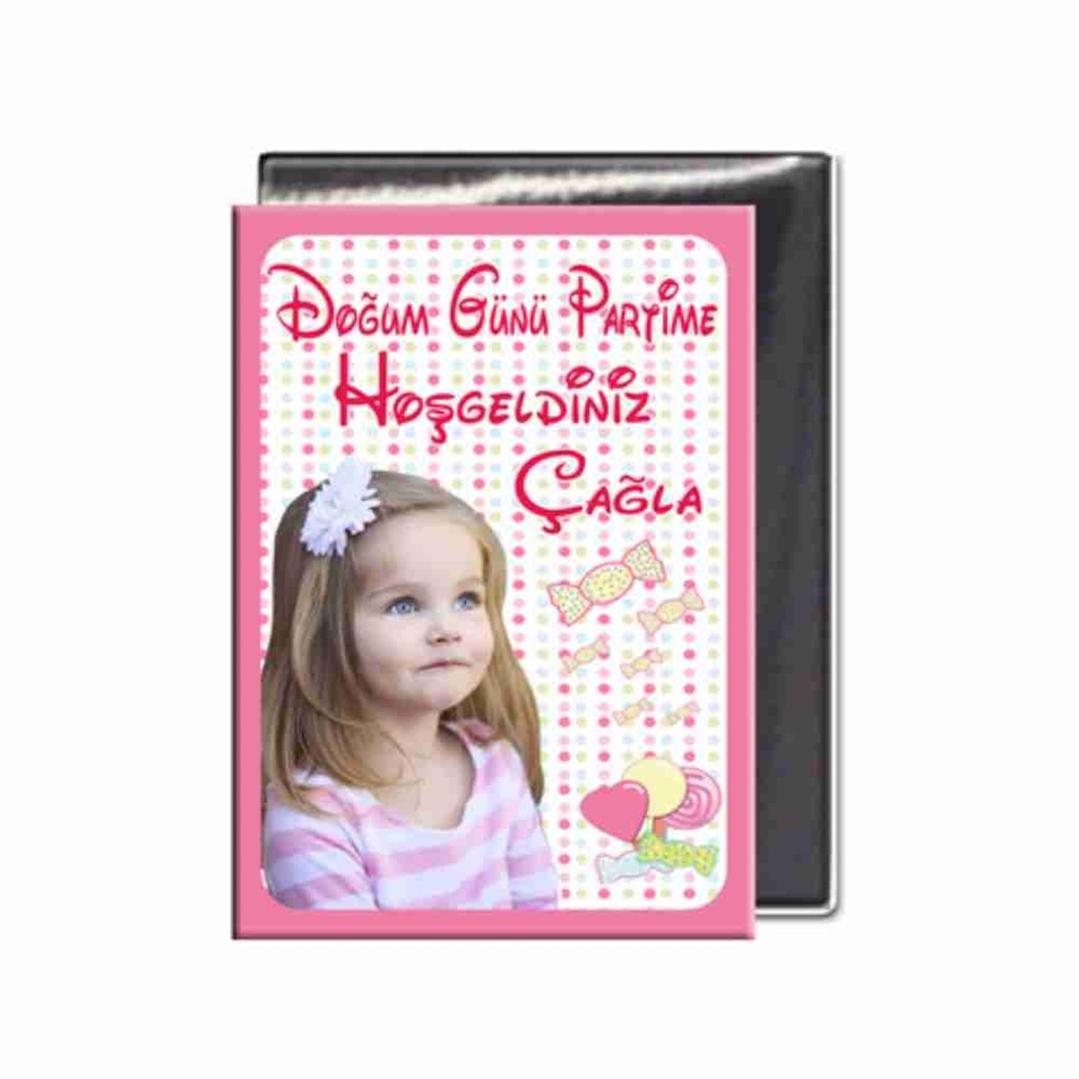 Pembe Şeker Buzdolabı Magneti  