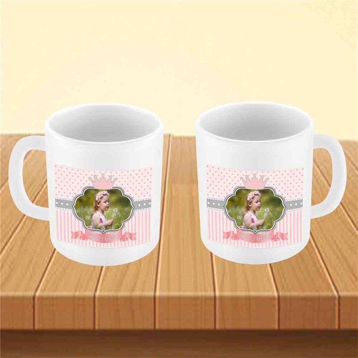 Pembe Taç Konsept Kupa Bardak Mug  