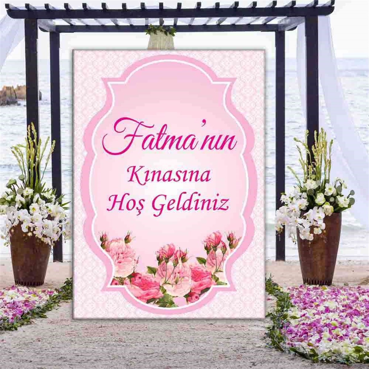 Pembe Vintage Karşılama Pano 