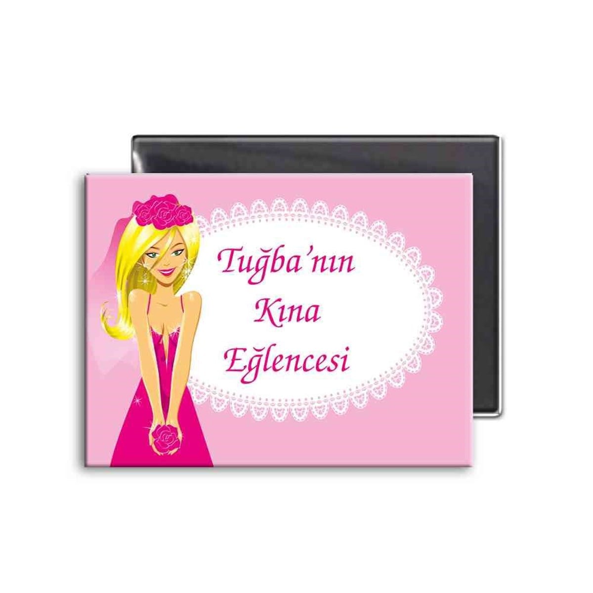 Pembe Vintage Kına Magnet 