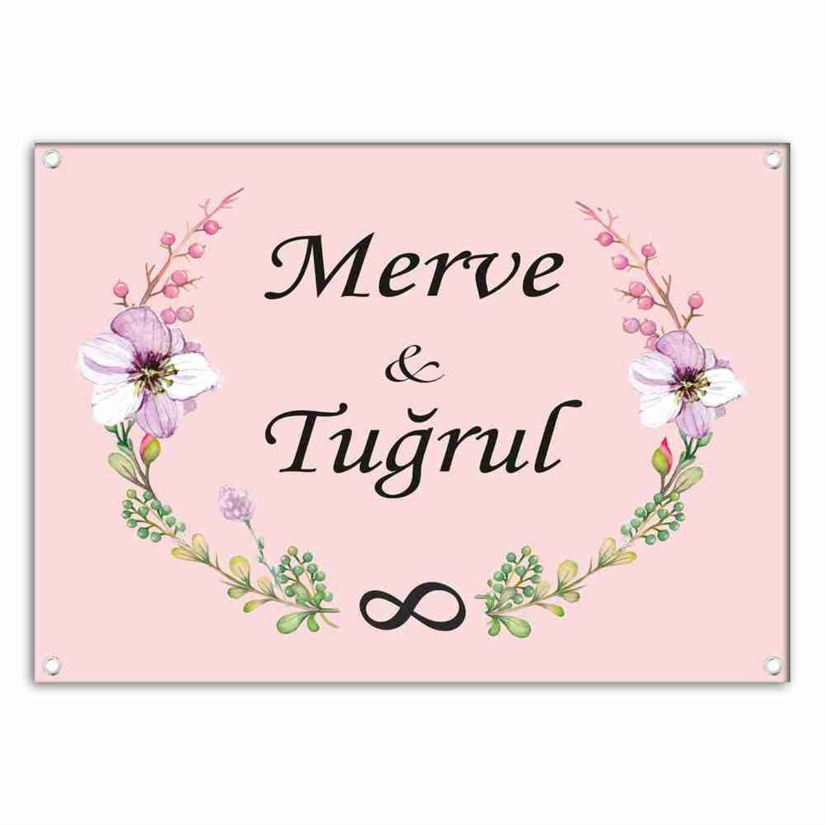 Pembe Zeminli Kişiye Özel Afiş 