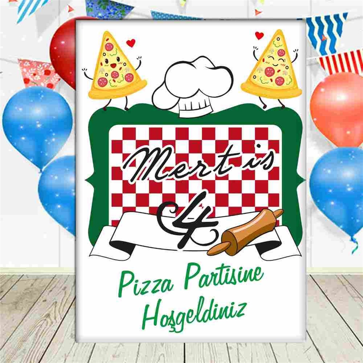 Pizza Konsept Ayaklı Pano 