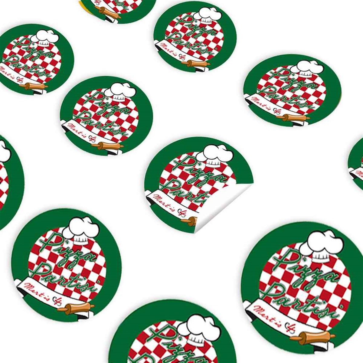 Pizza Konsept Sticker 30 Adet 