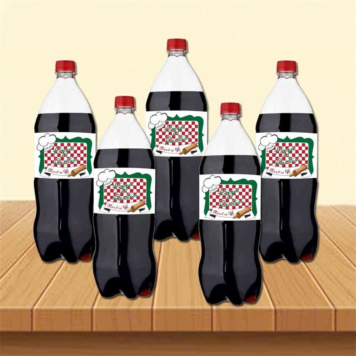 Pizza Temalı Cola Şisesi Bandı    