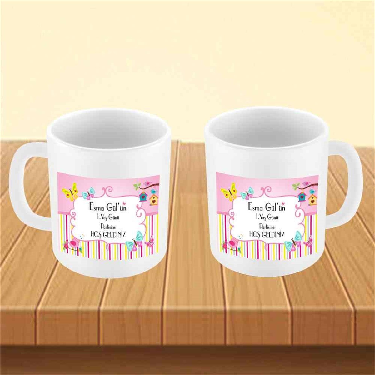 Puantiyeli Şerit Konsept Kupa Bardak Mug   