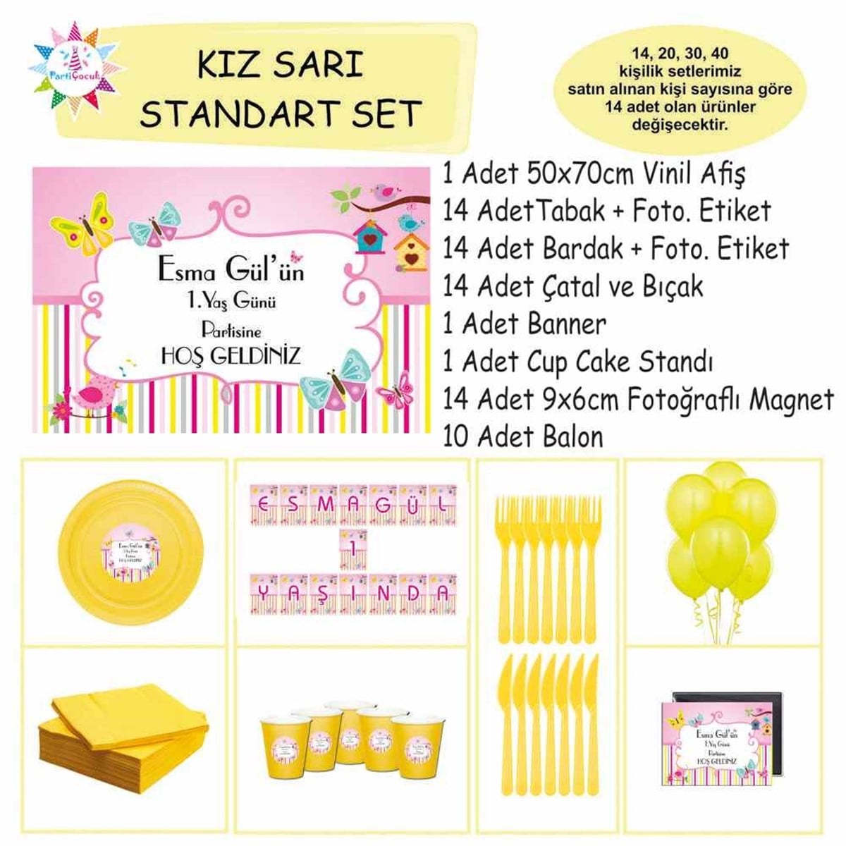 Puantiyeli Şerit Konsept Standart Set  