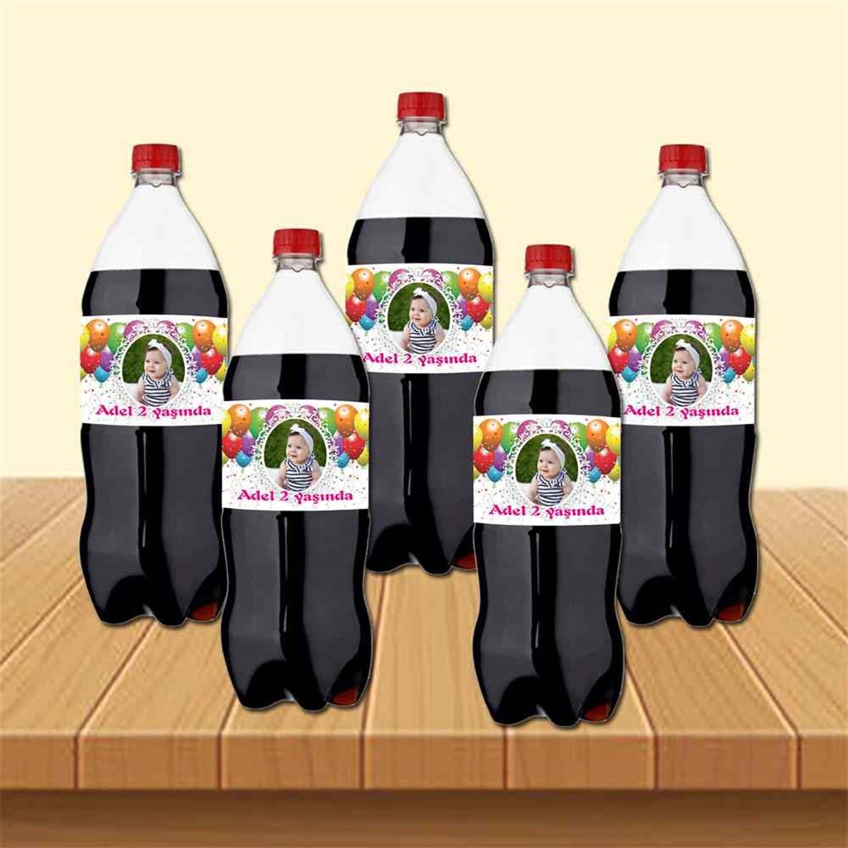 Renkli Balonlu Cola Şisesi Bandı   