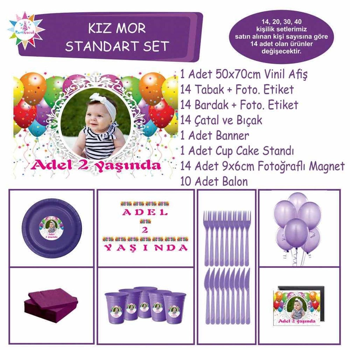 Renkli Balonlu Konsept Standart Set 