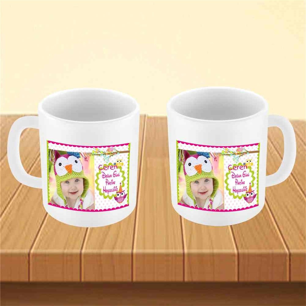 Renkli Baykuş Konsept Kupa Bardak Mug  