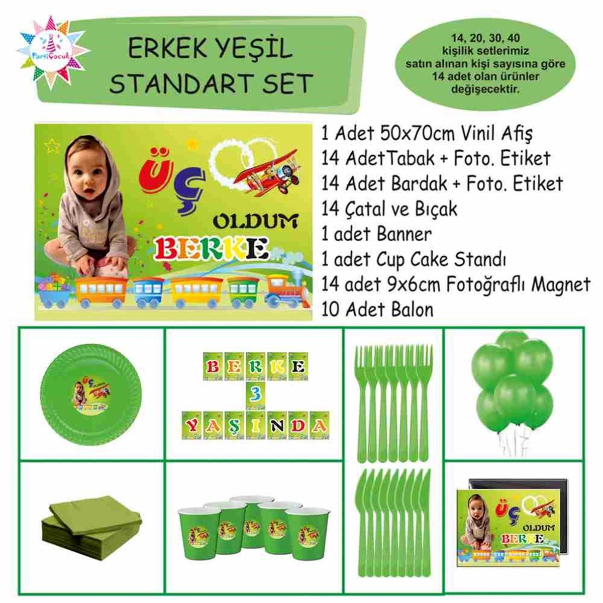 Renkli Tren ve Uçak Konsept Standart Set 