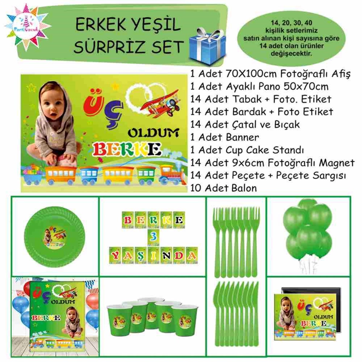 Renkli Tren ve Uçak Konsept Süpriz Set 