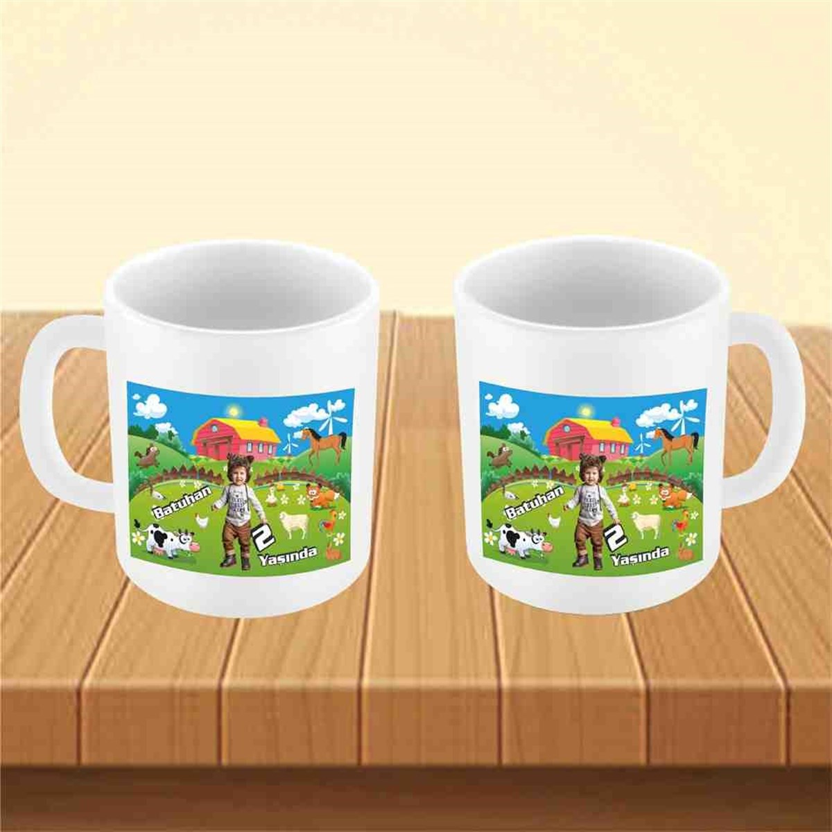 Resimli Çiftlik Konsept Kupa Bardak Mug 