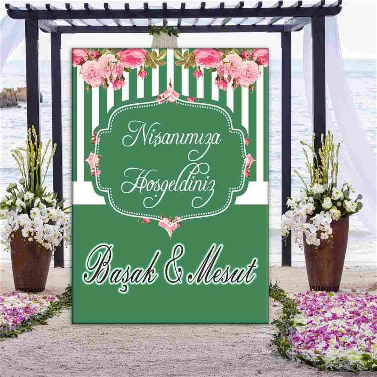 Rustik Düğün Masa Önü Pano 