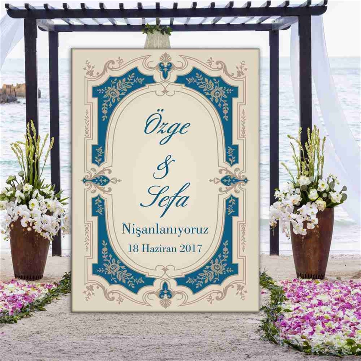 Rustik Nişan Masa Önü Pano 