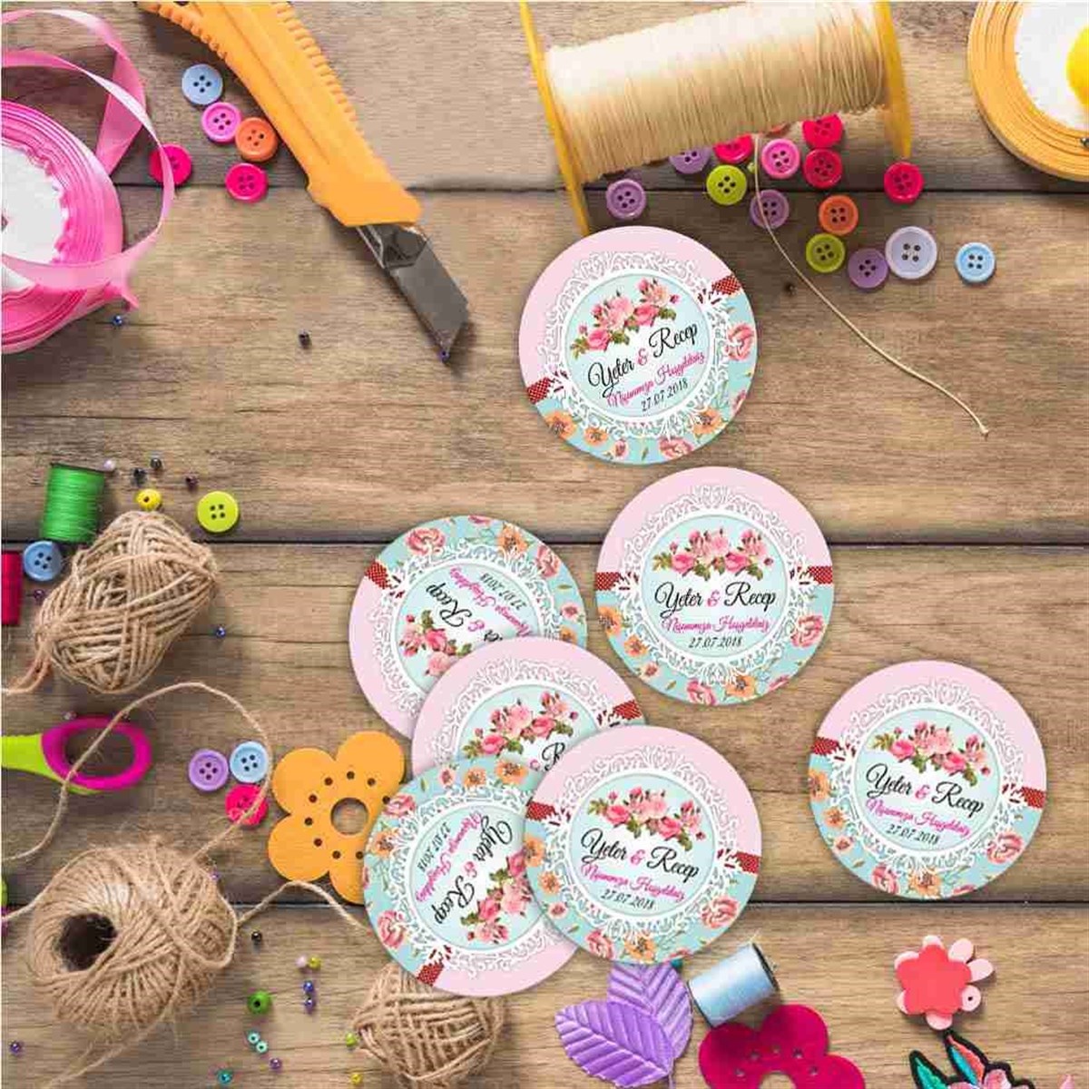 Rustik Temalı İsme Özel  Baskı 30 Adet 