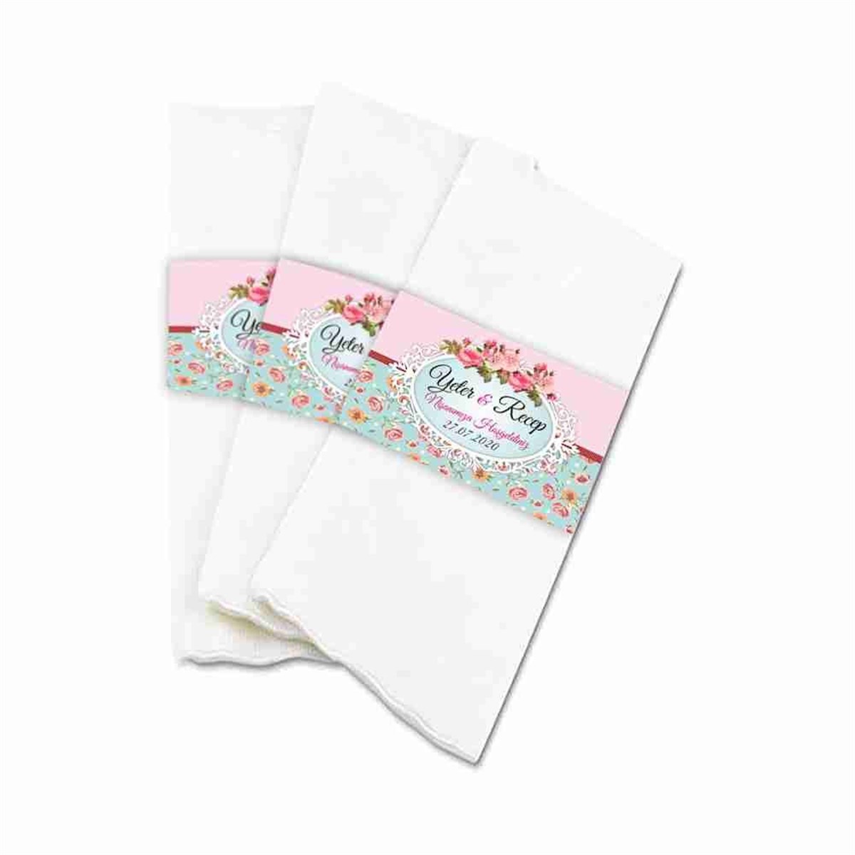 Rustik Temalı İsme Özel Peçete Sargı 