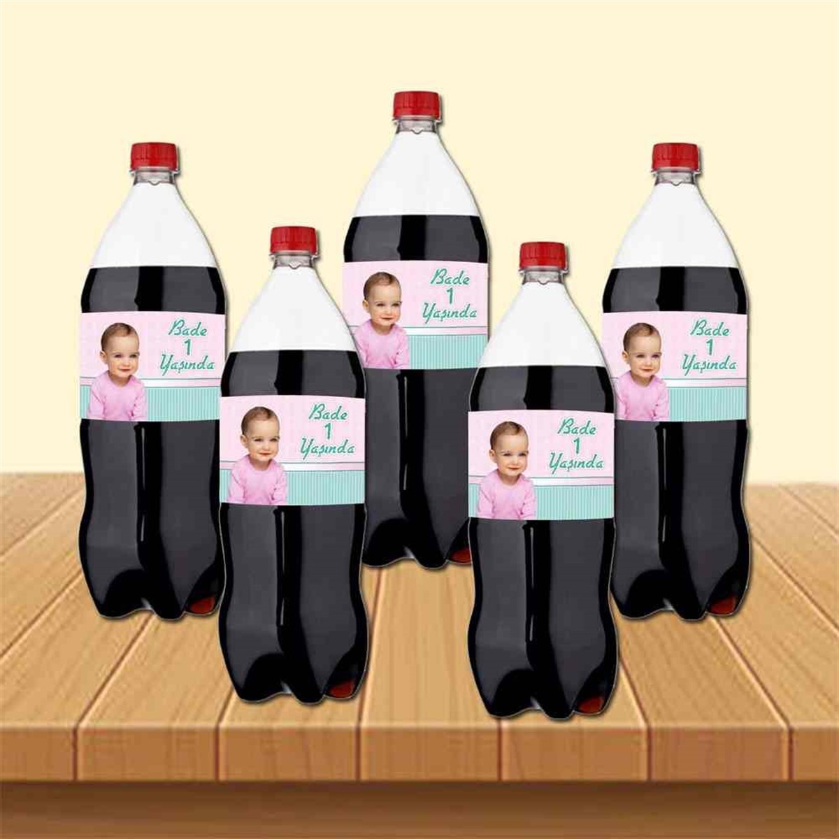 Sade Pembe Mint Yeşili Cola Şisesi Bandı  