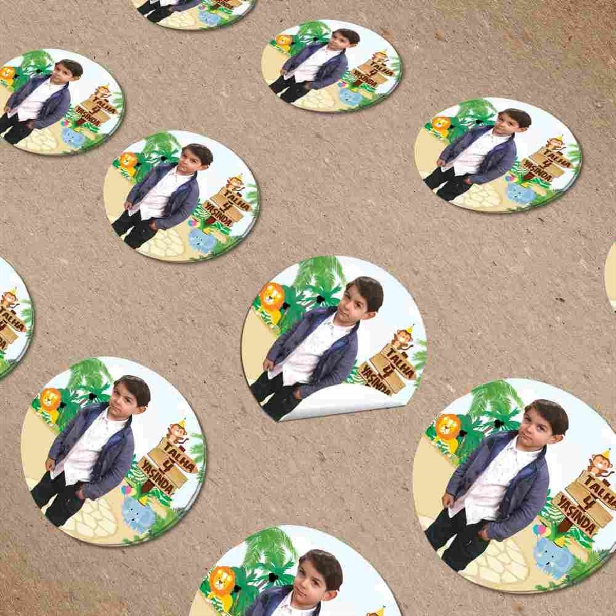 Safari Konsept Kişiye Özel Sticker 30 Adet 