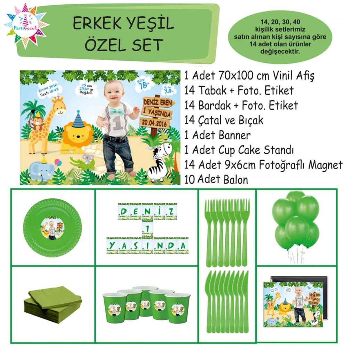 Safari Tema Parti Malzemesi Özel Set  