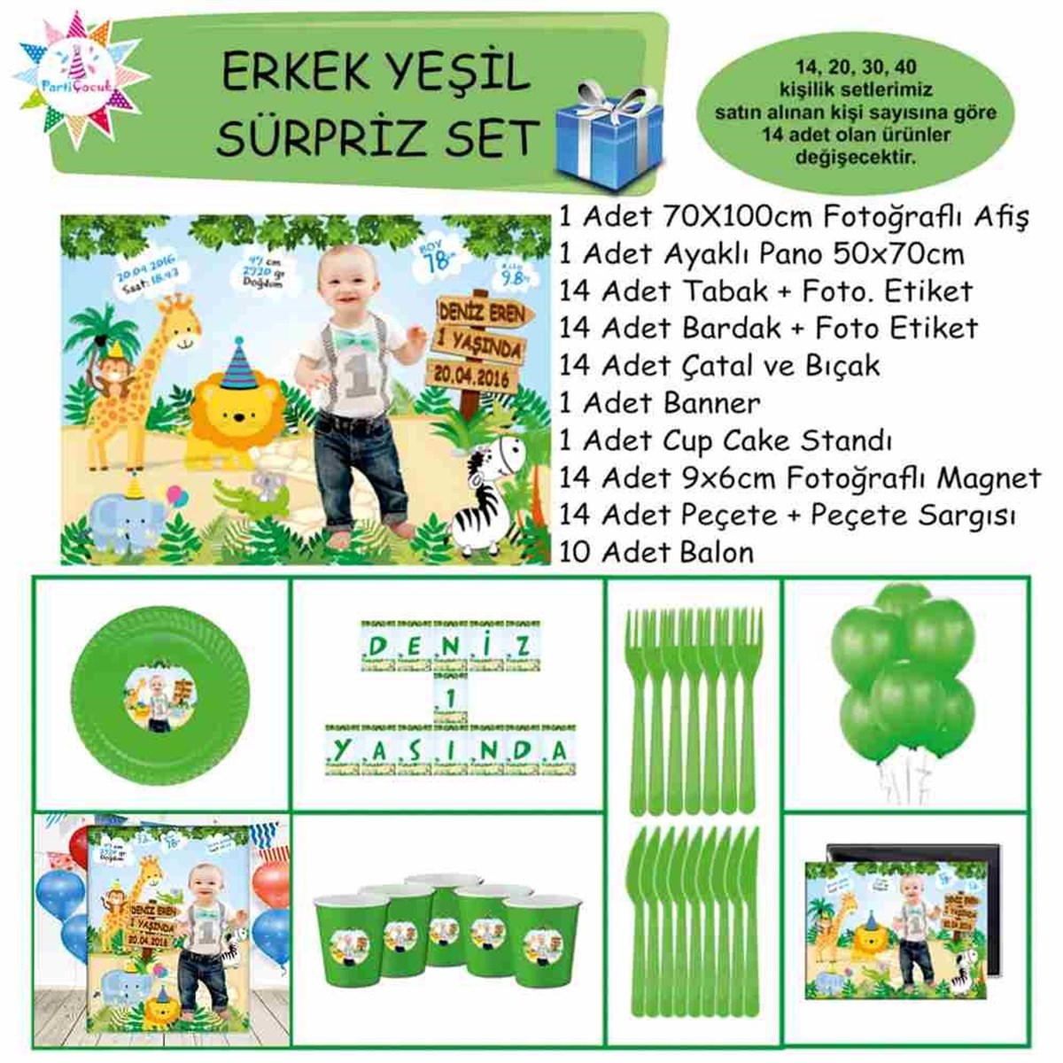Safari Tema Parti Malzemesi Süpriz Set  