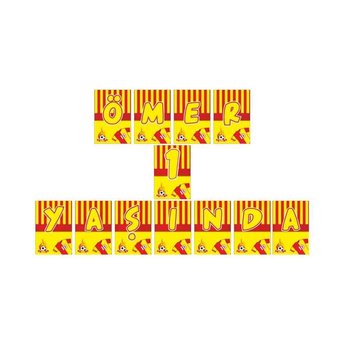 Sarı Kırmızı 2 Konsept Harf Banner 