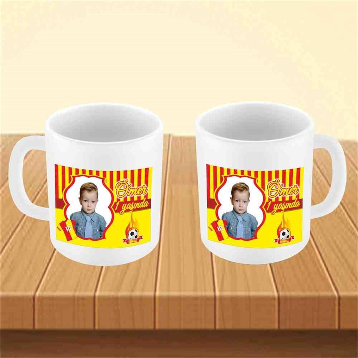 Sarı Kırmızı 2 Konsept Kupa Bardak Mug 