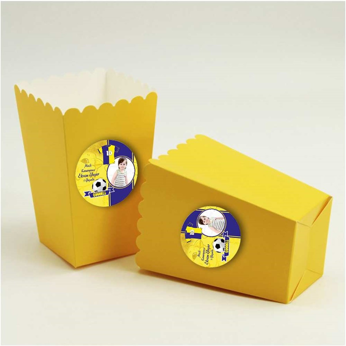 Sarı Kırmızı Etiketli Popcorn Kutusu 10 Adet 