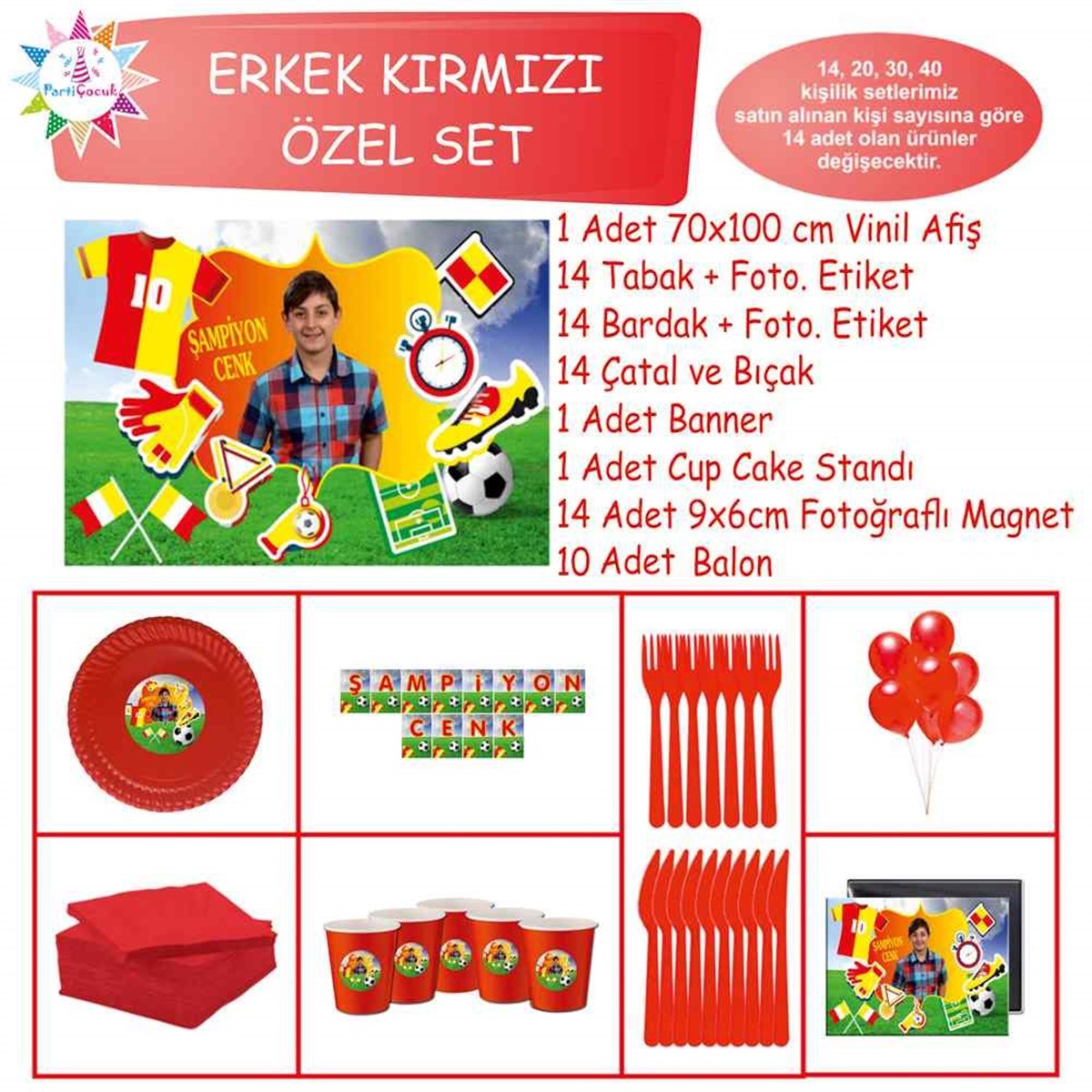 Sarı Kırmızı Galatasaray Taraftar Özel Set 