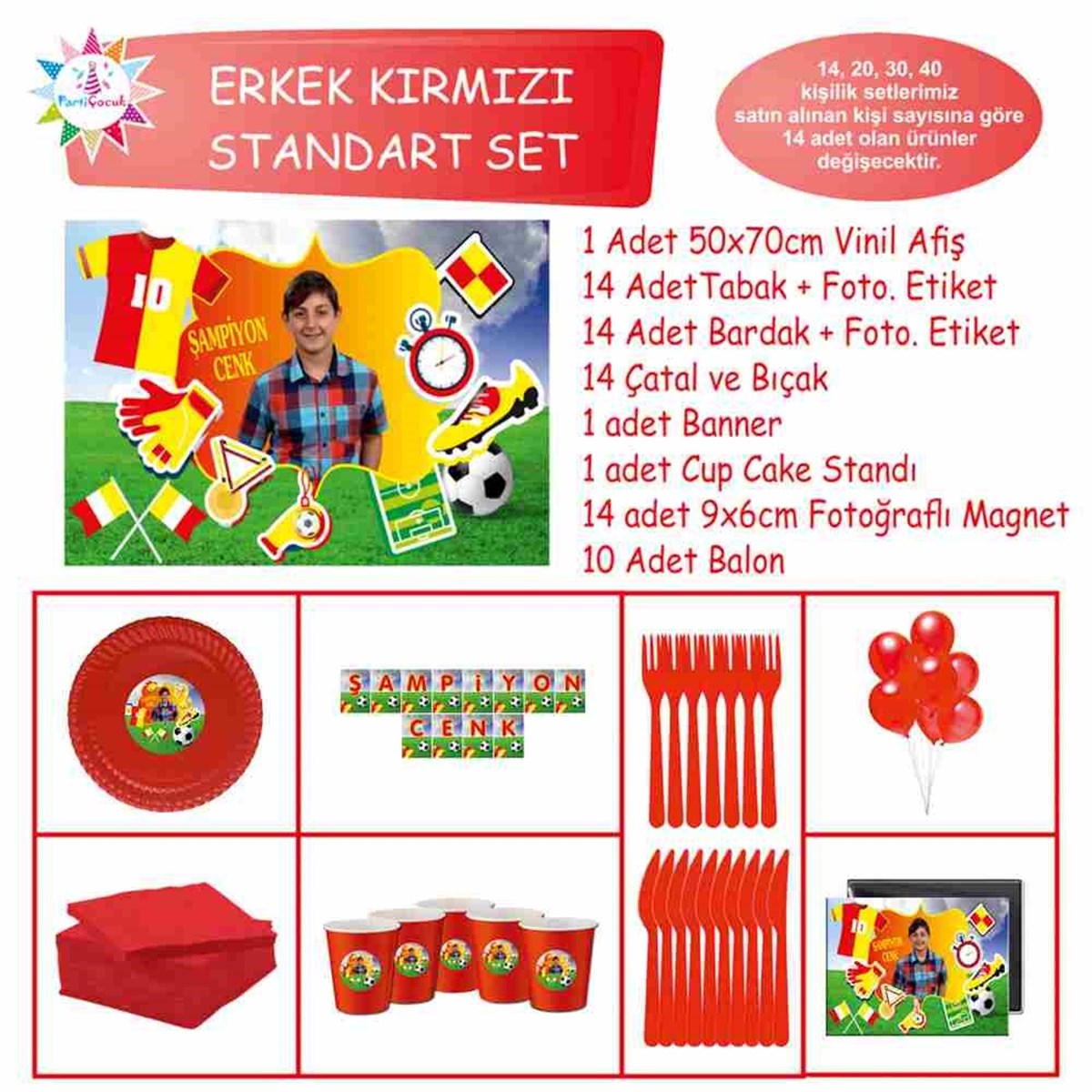 Sarı Kırmızı Galatasaray Taraftar Standart Set 