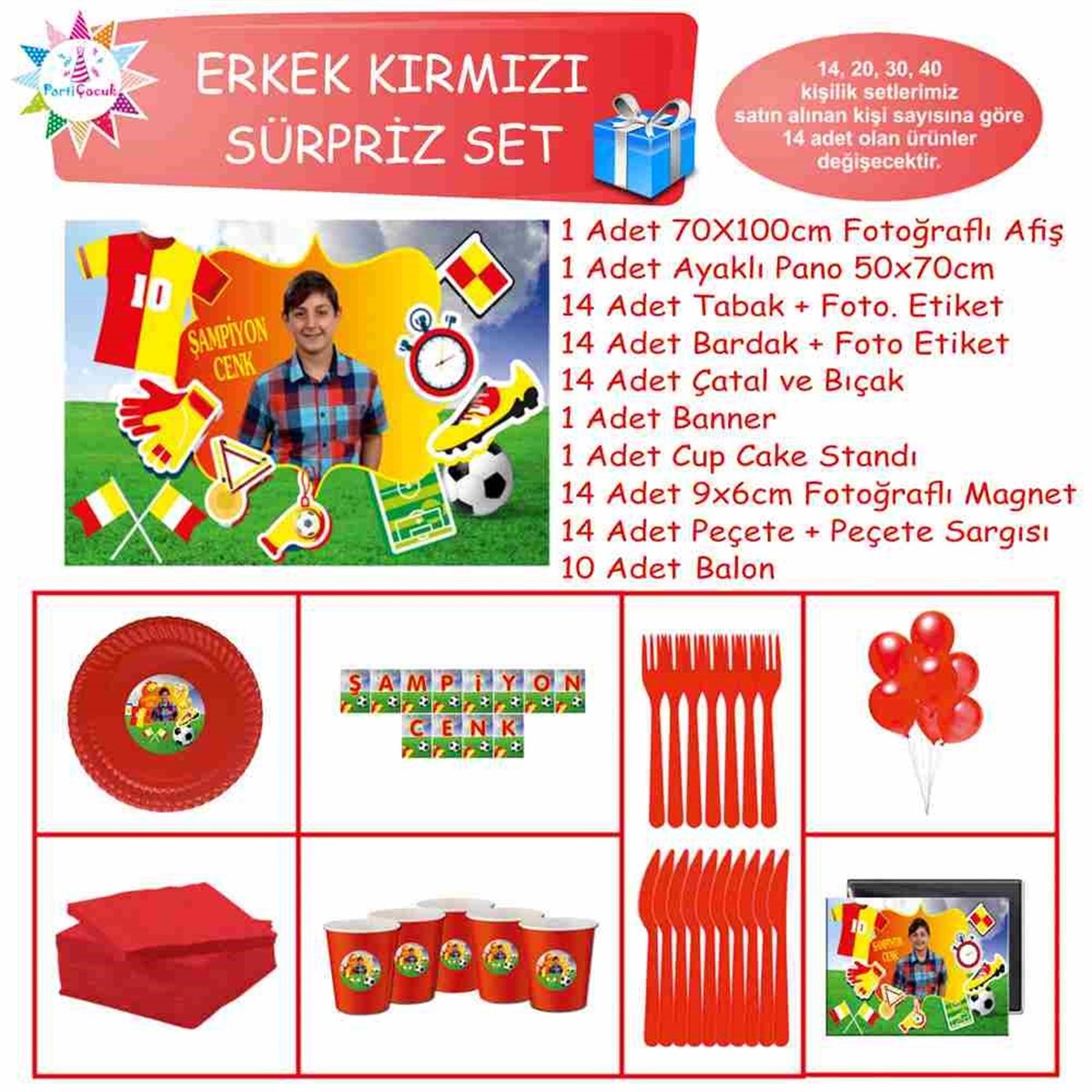 Sarı Kırmızı Galatasaray Taraftar Süpriz Set 