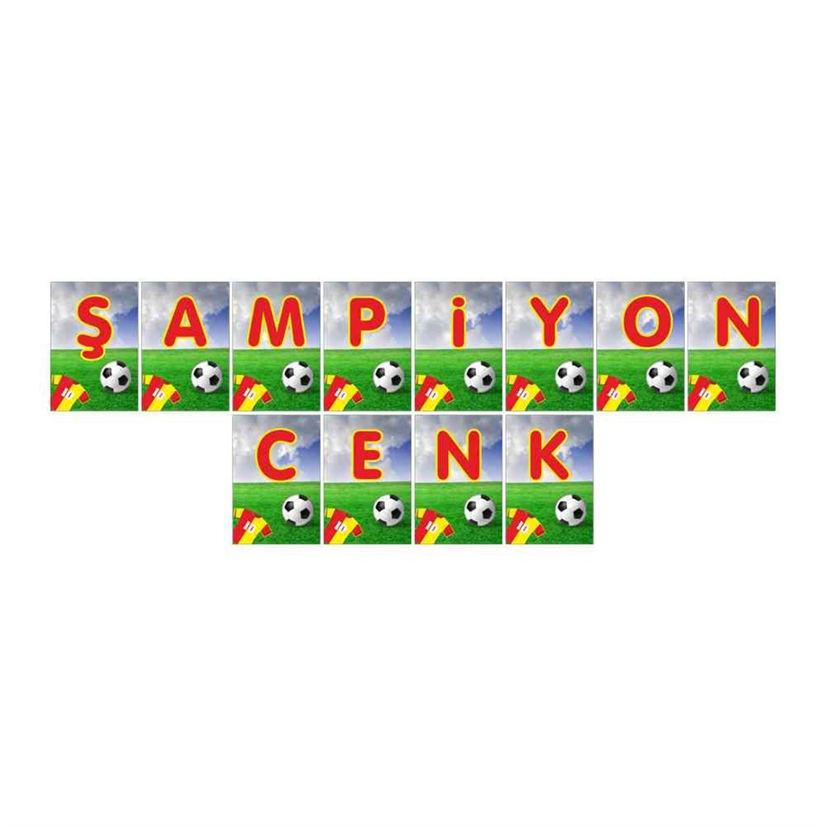 Sarı Kırmızı Konsept Harf Banner 