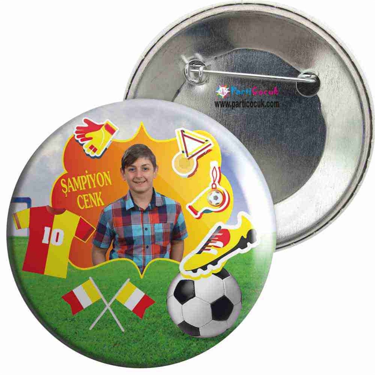 Sarı Kırmızı Konsept İğneli Rozet  