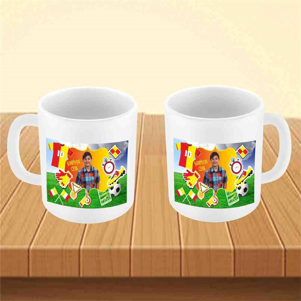 Sarı Kırmızı Konsept Kupa Bardak Mug 