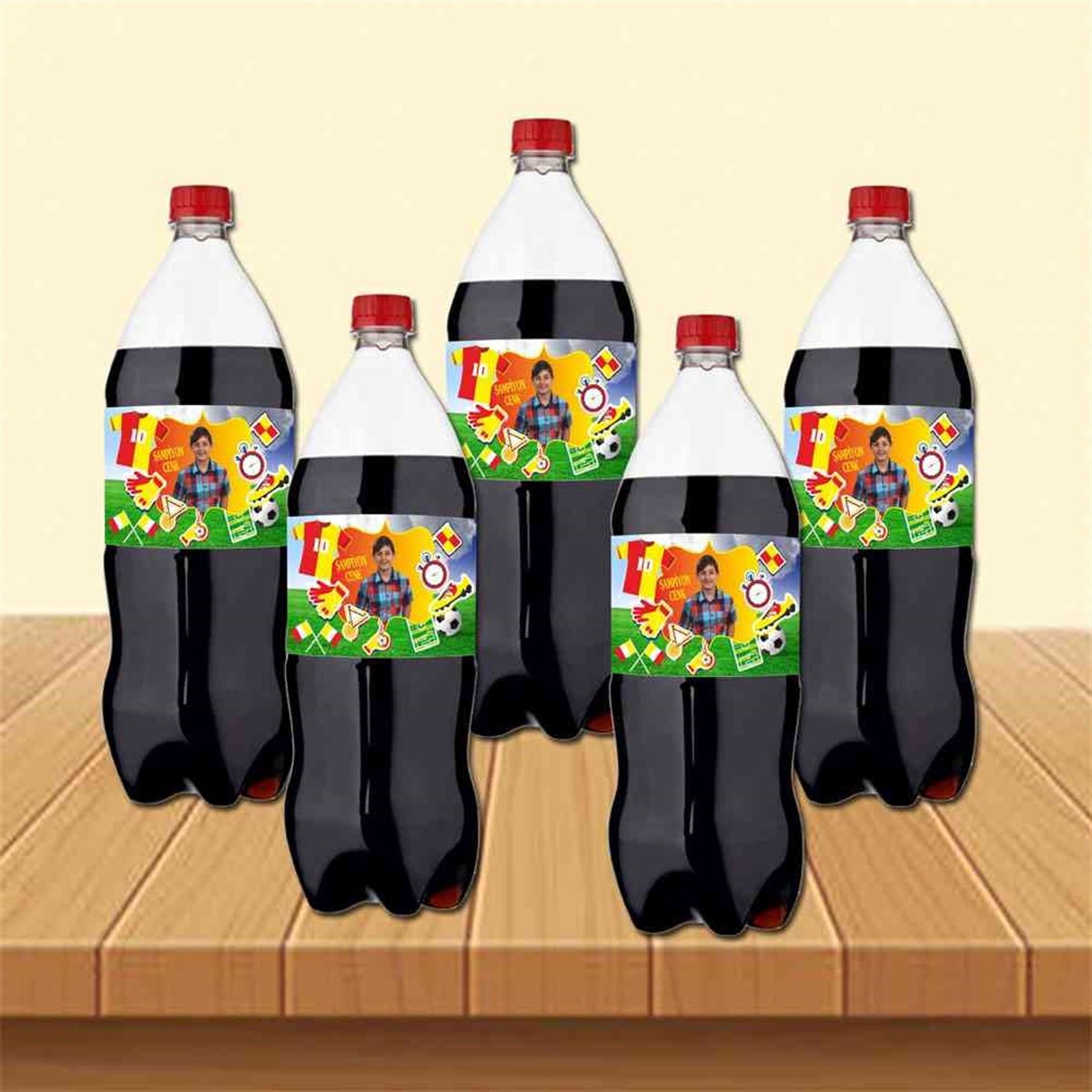 Sarı Kırmızı Konsepti Cola Şisesi Bandı    