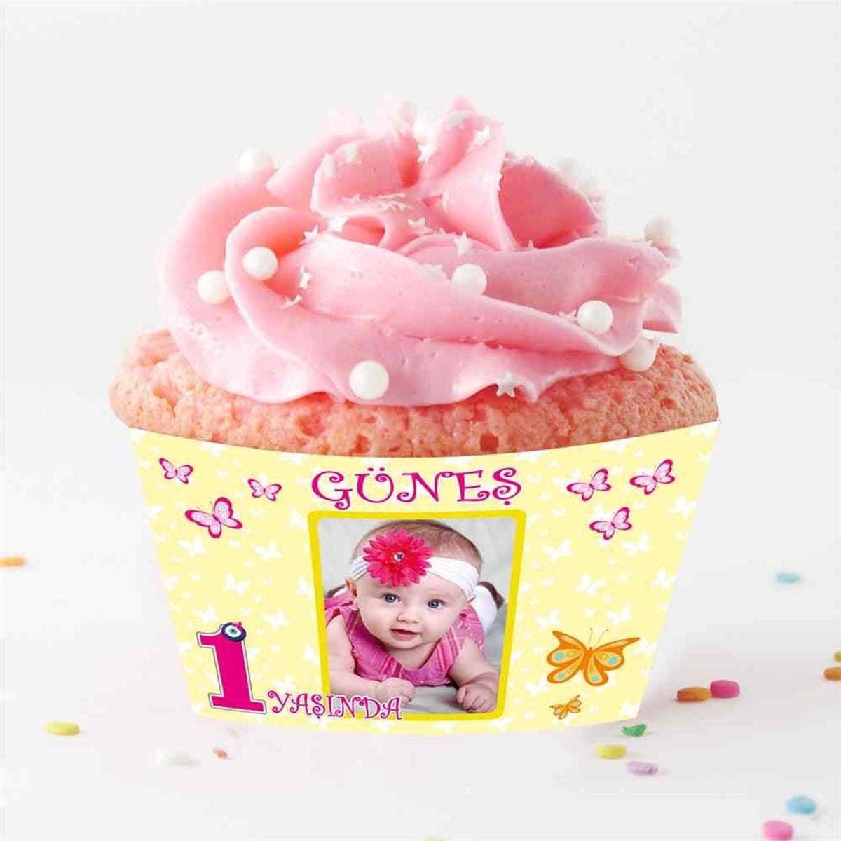 Sarı Konsept Cupcake Sargısı  