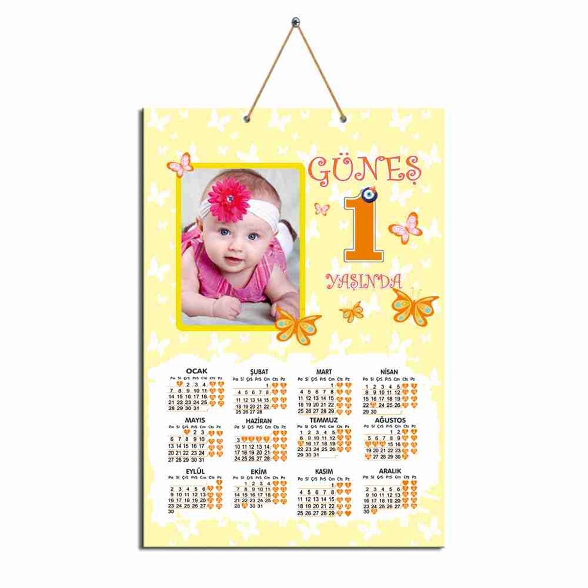 Sarı Konsept Karton Takvim  