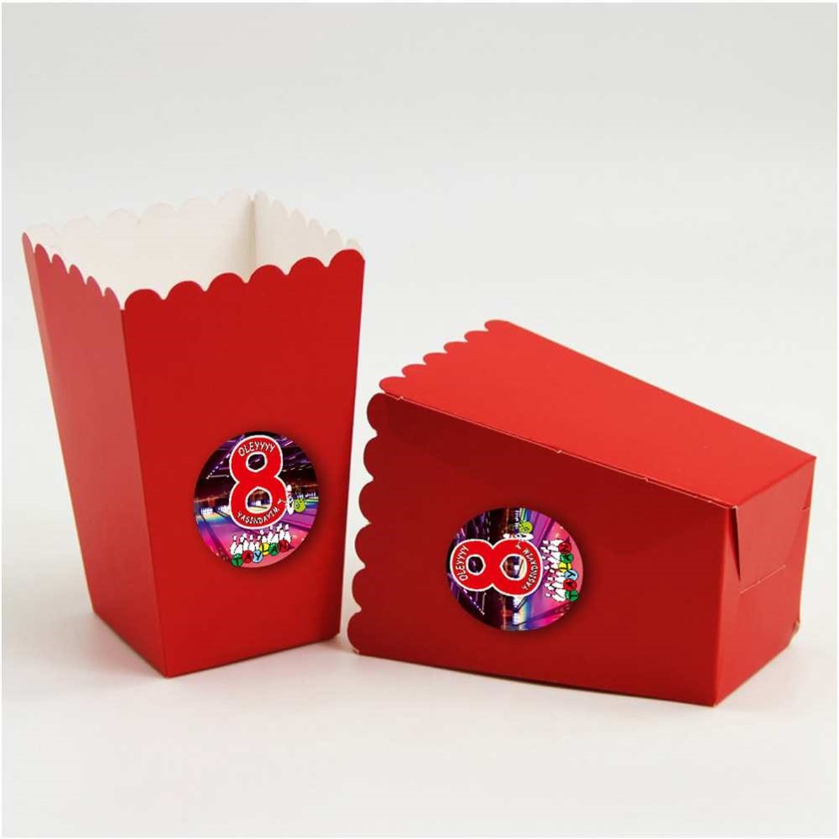 Sarı Lacivert Etiketli Popcorn Kutusu 10 Adet 