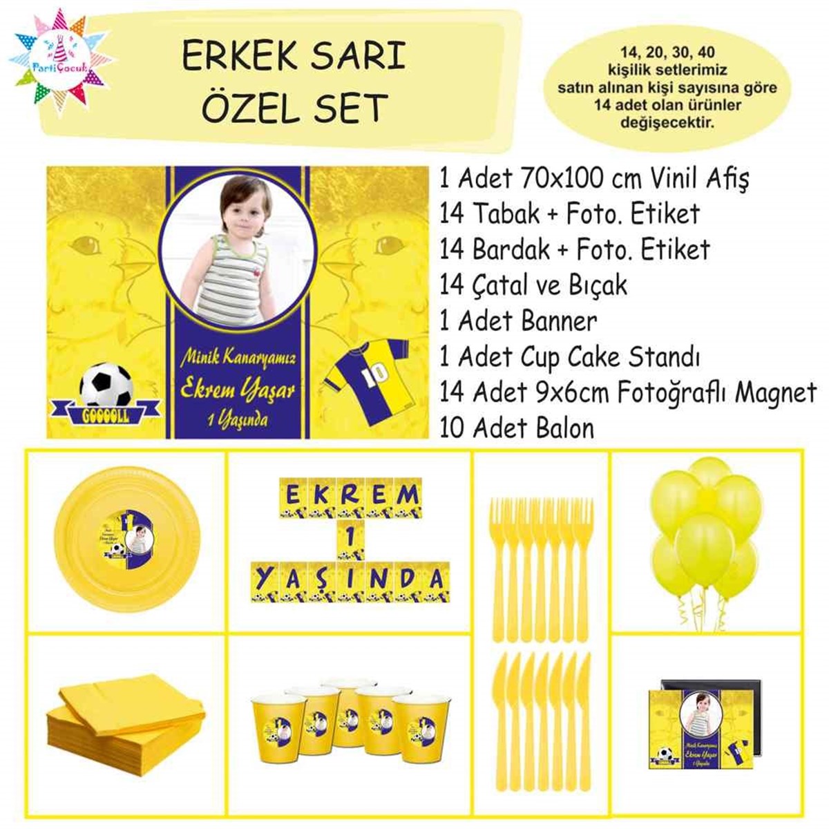 Sarı Lacivert Fenerbahçe Taraftar Özel Set 