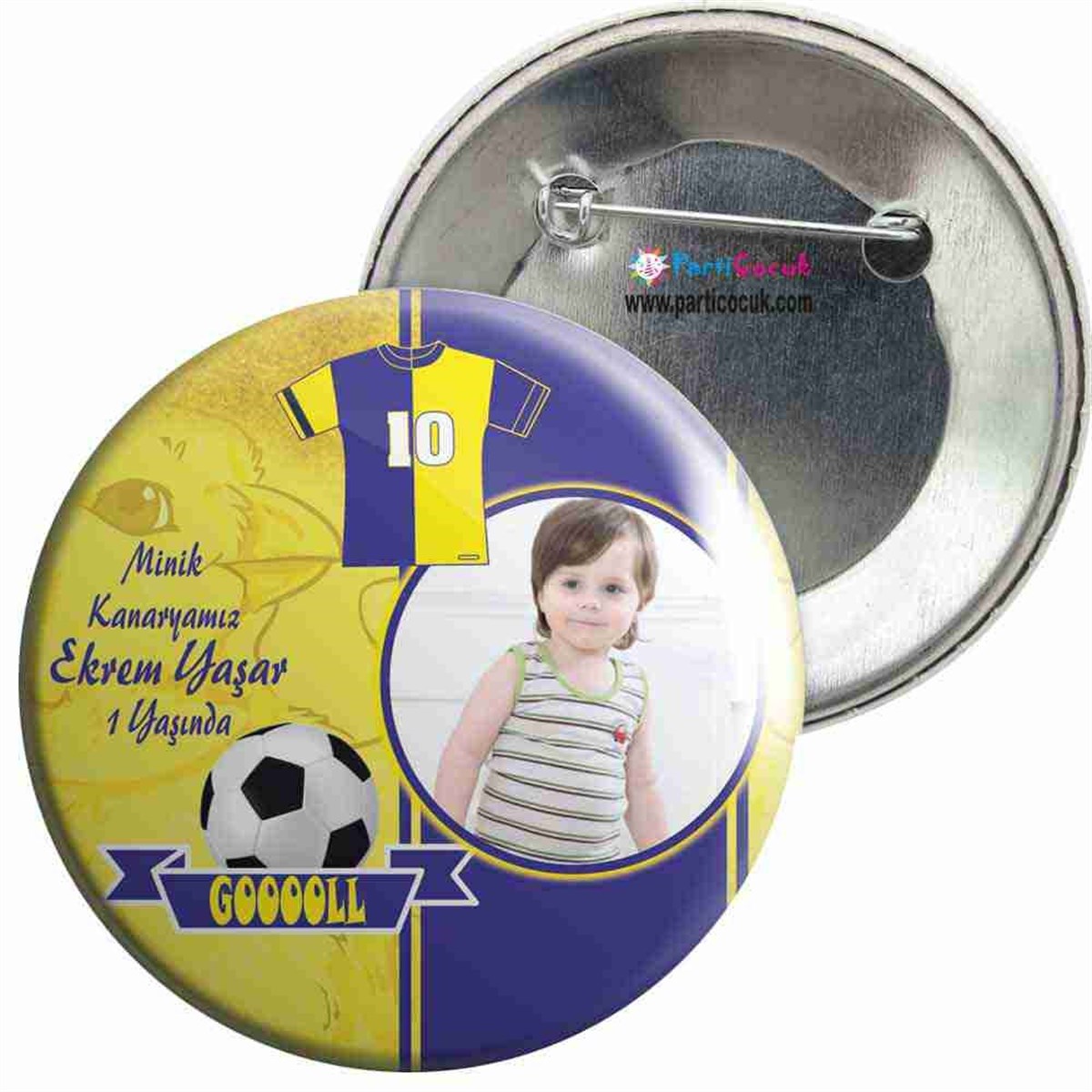 Sarı Lacivert Konsept İğneli Rozet  