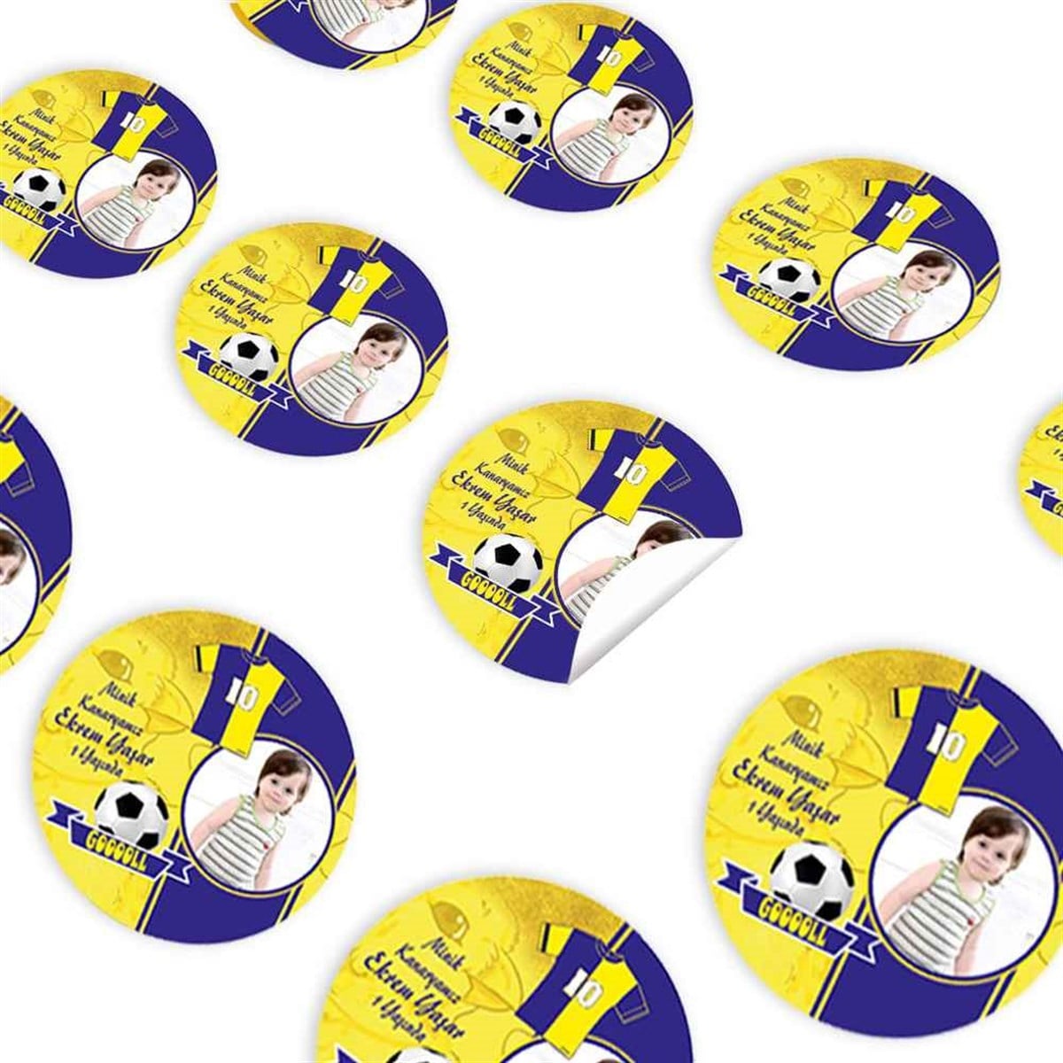 Sarı Lacivert Konsept Sticker 30 Adet 