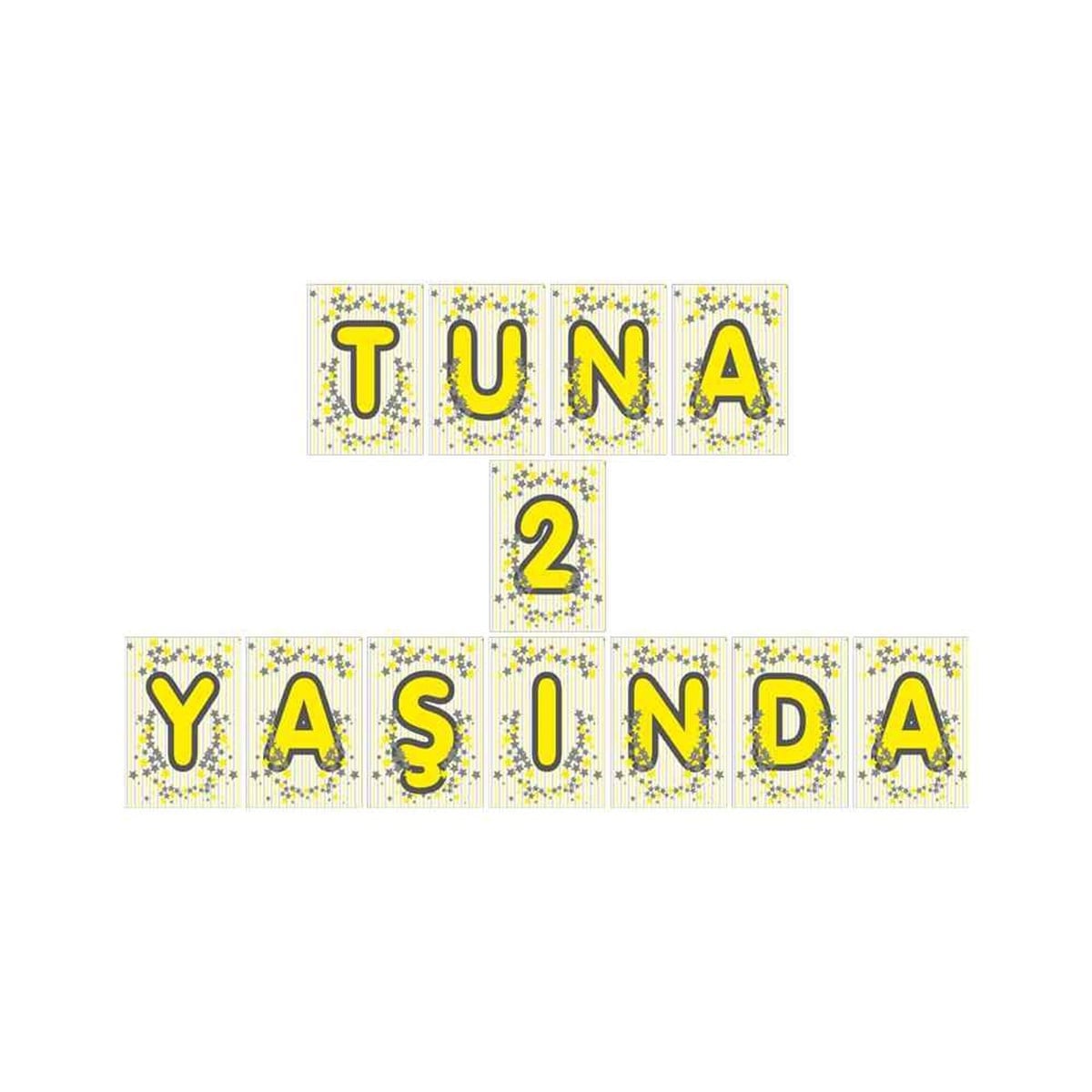 Sarı Yıldızlı Konsept Harf Banner 