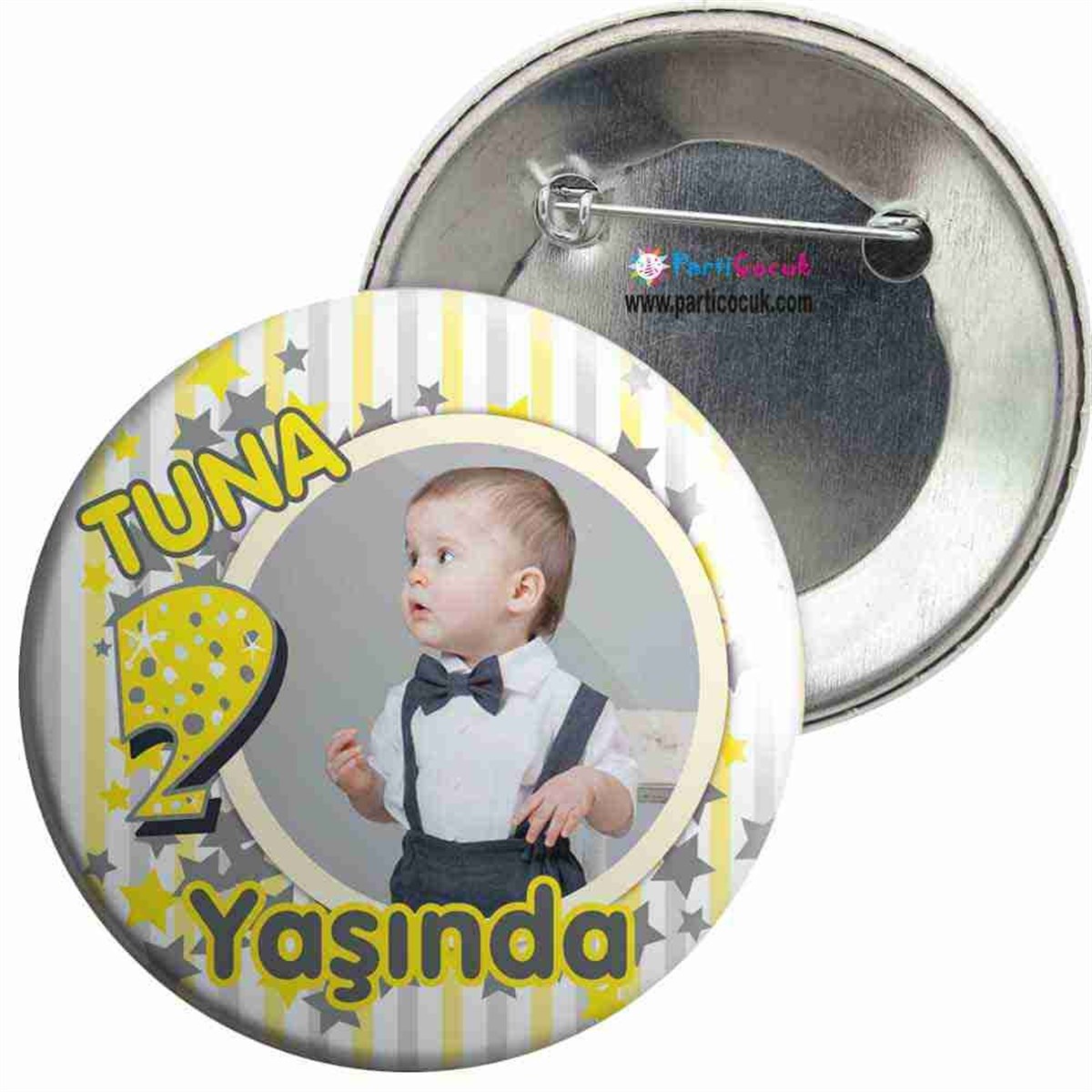 Sarı Yıldızlı Konsept İğneli Rozet   