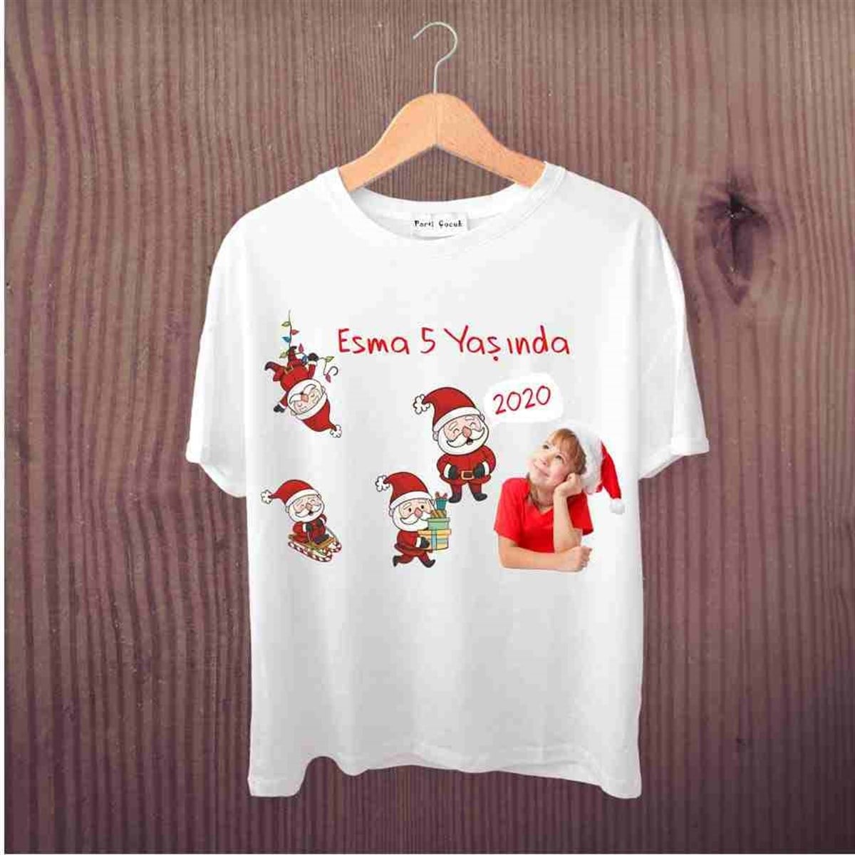 Sevimli Noel Babalı Doğum Günü Tişört Baskı 